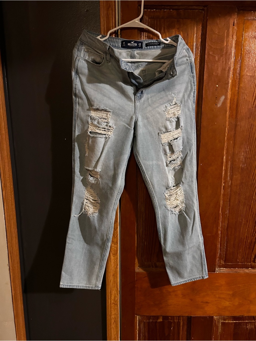 Ripped Light Gray womens Jeans - hollister